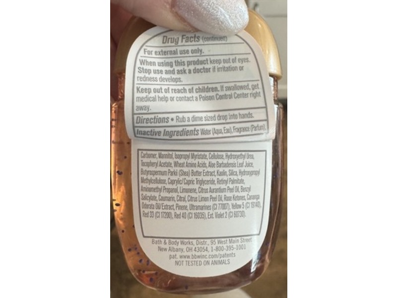 Bath & Body Works White Barn Anti-Bacterial Hand Gel, Sunny Coconut, 1 fl oz/29 mL