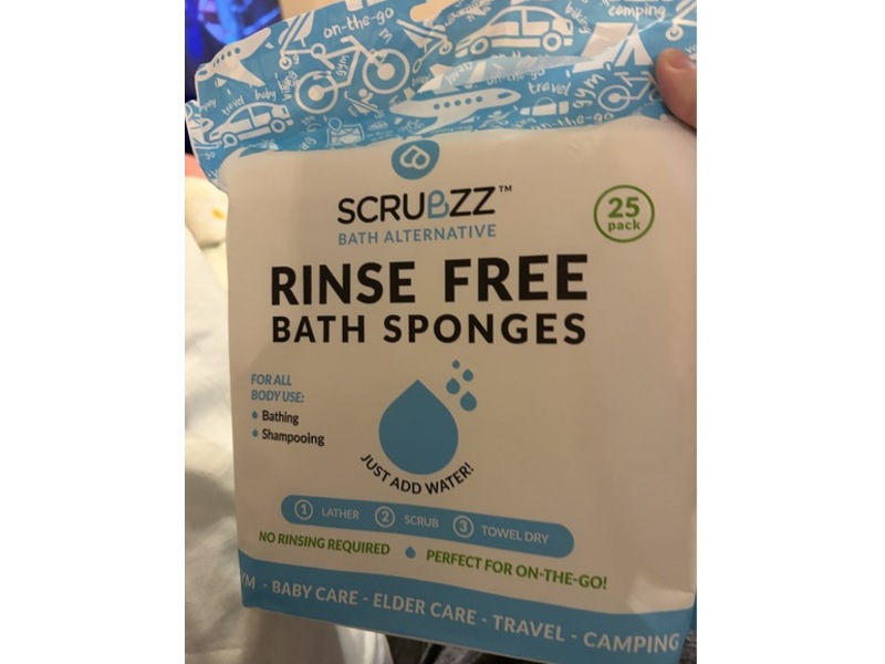 Scrubzz Rinse Free Bath Sponge, Pack Of 25