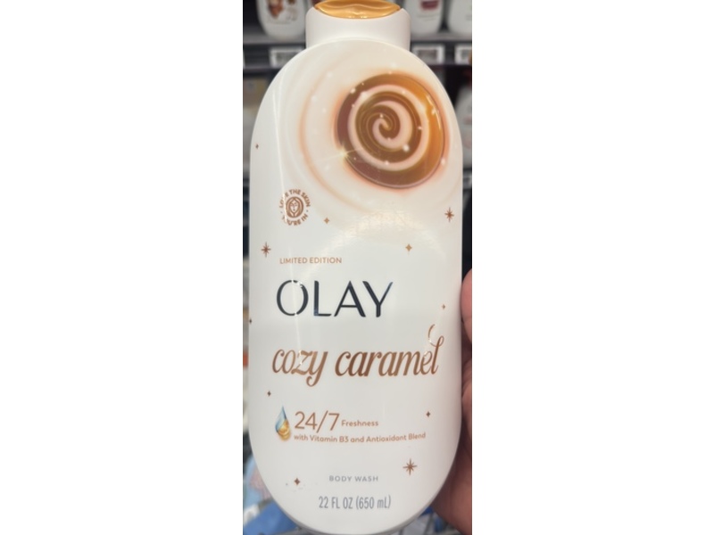 Olay Body Wash, Cozy Caramel, 22 fl oz/650 mL