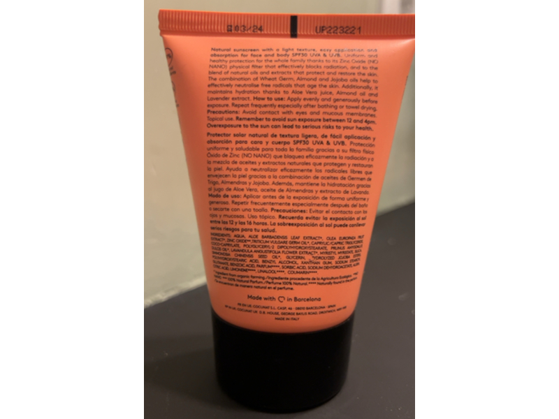 Cocunat Natural Protector, SPF 30, 3.38 fl oz/100 mL