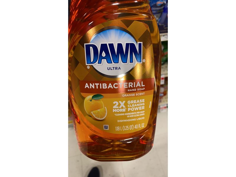 Dawn Ultra Antibacterial Hand Soap Dishwashing Liquid Dish Soap, Orange Scent, 40 fl oz/1.18 L