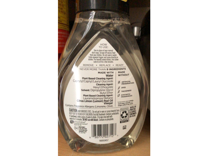 9 Elements Foaming Dish Spray, Lemon Scent, 16 fl oz/473 mL, Pack Of 4