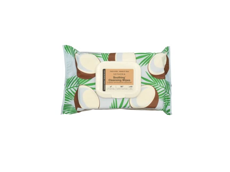 Sephora Face & Eyes Soothing Cleansing Wipes, Coconut Milk, 40 Count