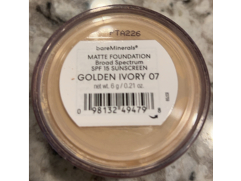 bareMinerals Matte Foundation, SPF 15, Golden Ivory 07, 0.21 oz/6 g