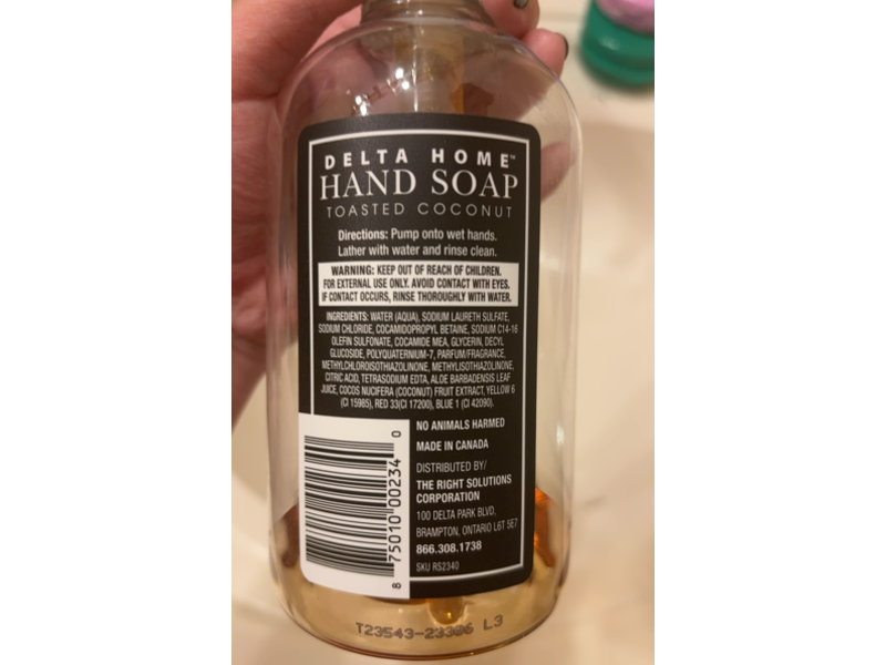 Delta Home Hand Soap, Toasted Coconut, 16 fl oz/473 mL