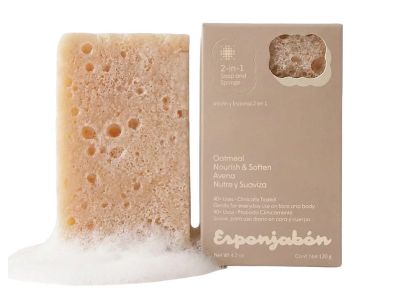 Esponjabon 2 In 1 Soap And Sponge, Oatmeal Soothe & Exfoliate Avena, 4.2 oz/120 g