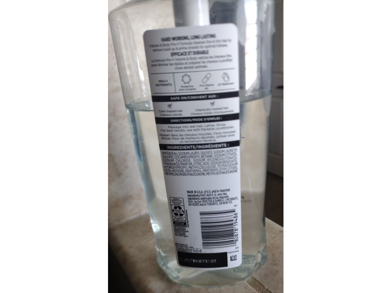 Pantene Pro-V Volume & Body Shampoo, 17.9 fl oz/530 mL