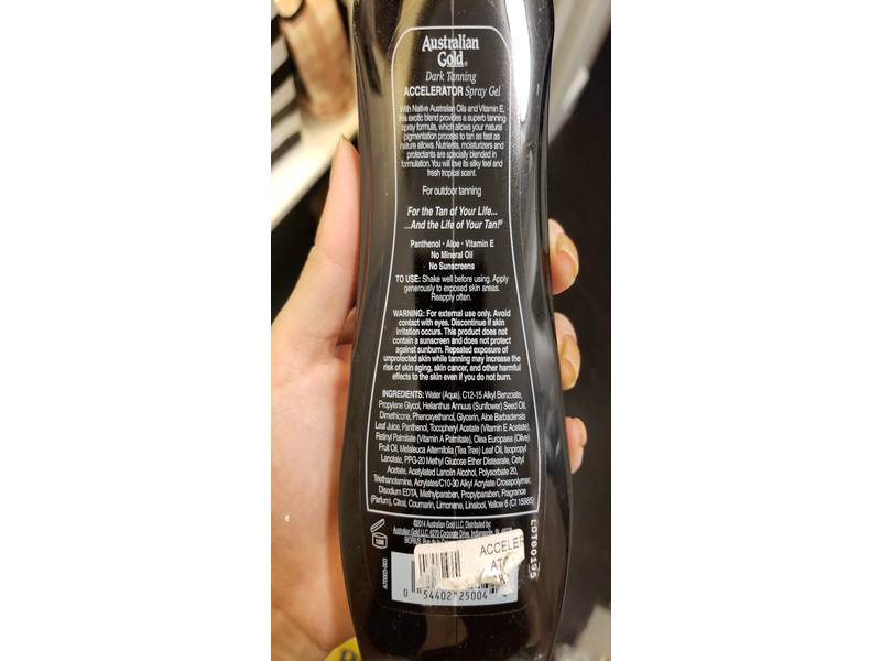 Australian Gold Dark Tanning Accelerator Spray Gel, Clear, 8 fl oz/237 mL