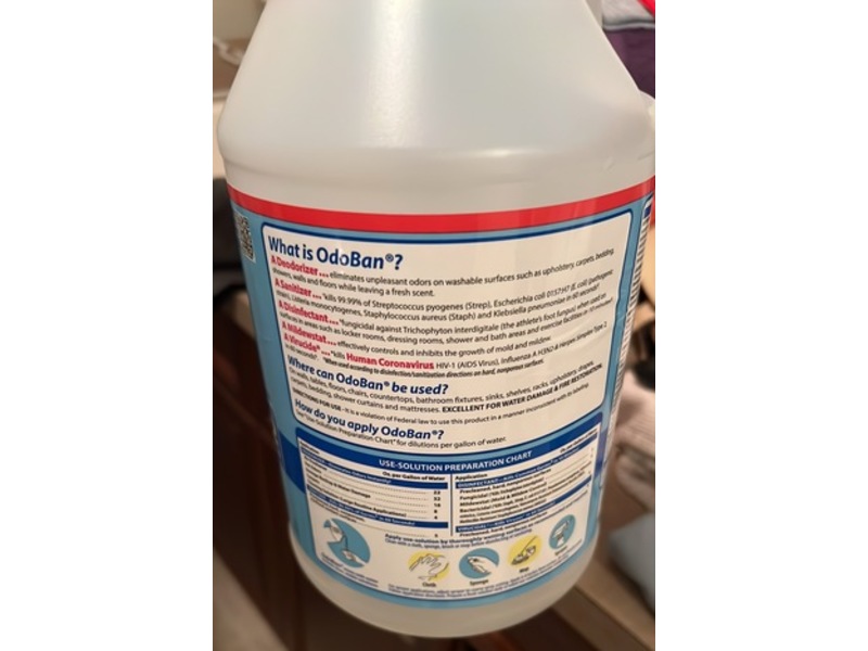Odoban Eliminates Odor Disinfectant Laundry & Air Freshener, Fresh Linen, 3.79 L