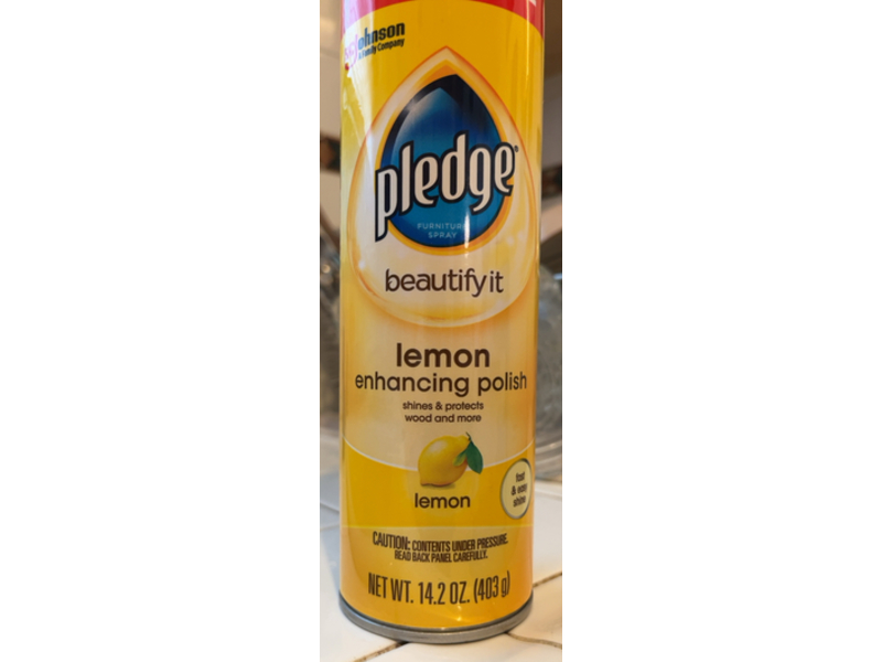 Pledge Beautify It Furniture Spray, Lemon, 14.2 oz/403 g, Pack Of 3