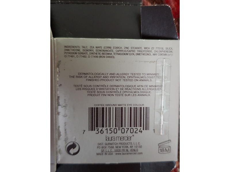 Laura Mercier Matte Eye Color, Coffee Ground, 0.09 oz/2.60 g