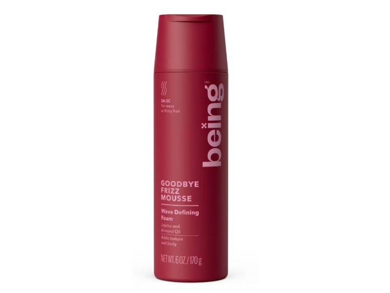 Being Goodbye Frizz Mousse Wave Defining Foam, Jojoba & Almond Oil, 6 oz/170 g, Pack Of 2