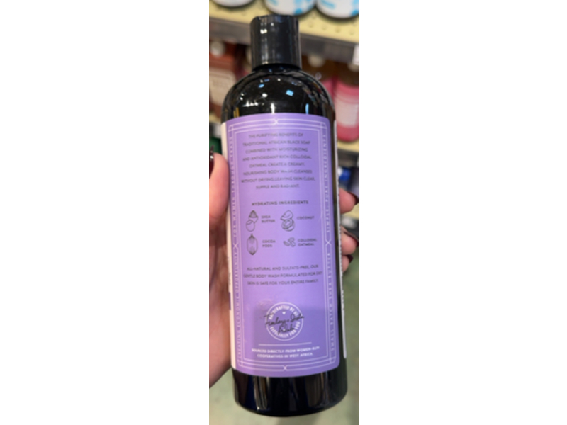 Shea Radiance African Black Soap Body Wash, Lavender & Rosemary, 16 oz/454 mL