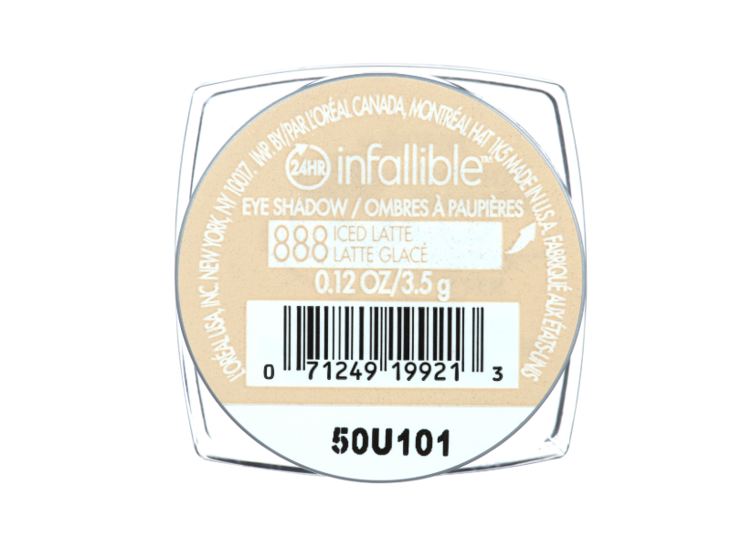 L'Oreal Paris Infallible Eye Shadow, Iced Latte, 0.12 oz/3.5 g