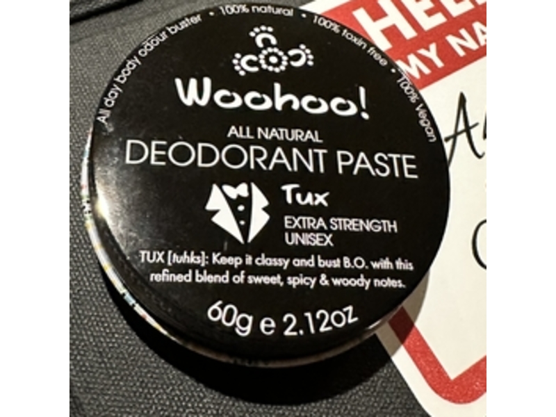 Woohoo! All Natural Extra Strength Tux Deodorant Paste, 2.12 oz/60 g