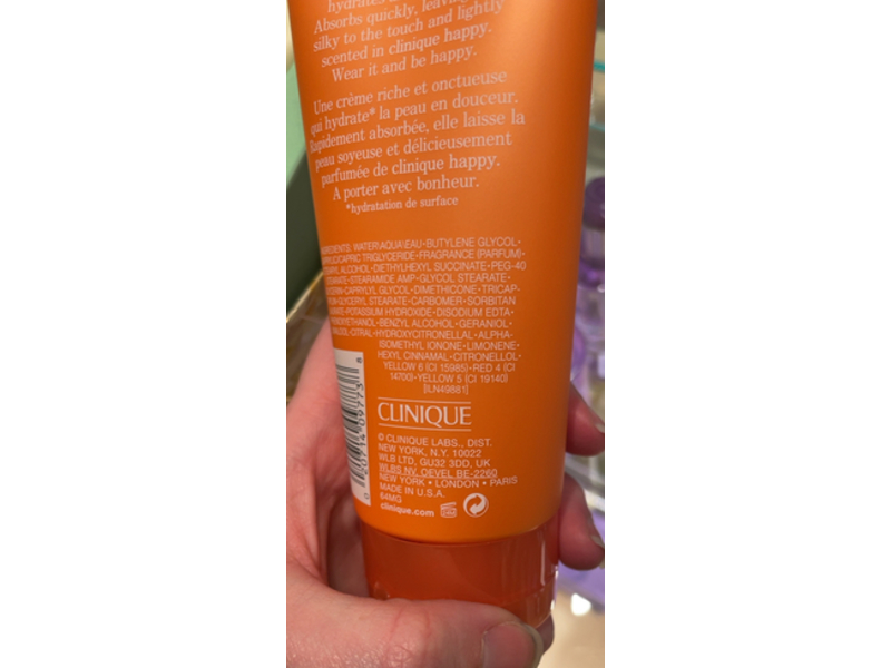 Clinique Happy Body Cream, 6.7 fl oz/200 mL