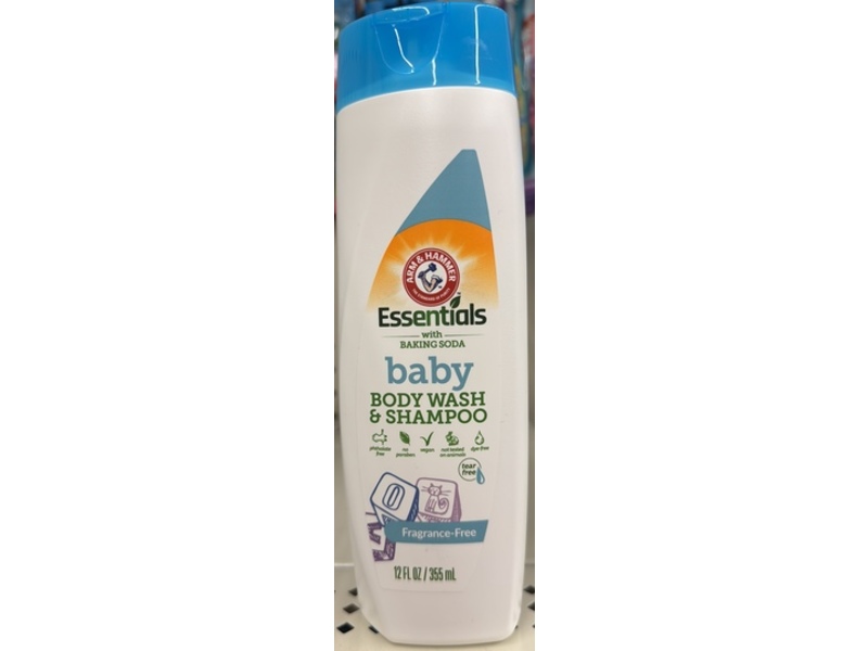 Arm & Hammer Baby Body Wash & Shampoo, Fragrance Free, 12 fl oz/355 mL