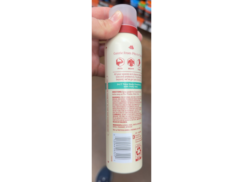 Old Spice Total Body Deodorant Spray, Aloe +Rain, 3.5 oz/99 g