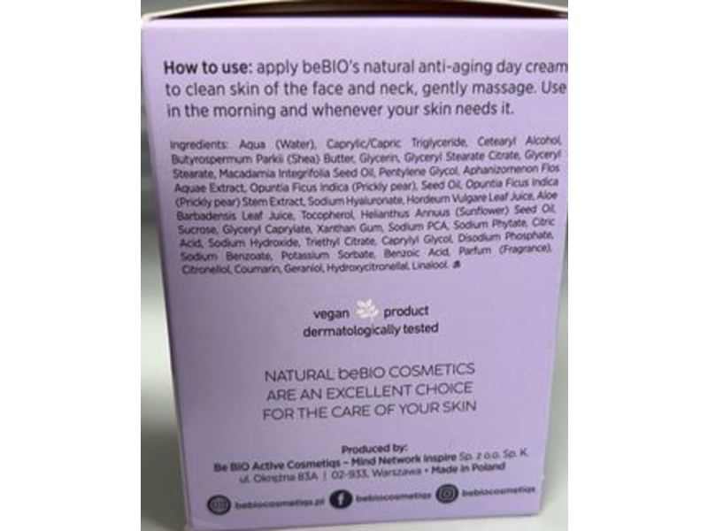 be Bio Cosmetics Anti-Aging Day Cream 1.7 fl oz/50 mL