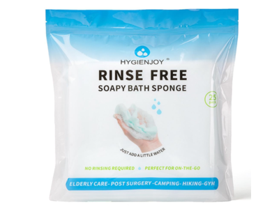 HygienJoy Rinse Free Soapy Bath Sponge, Unscented, 25 Count