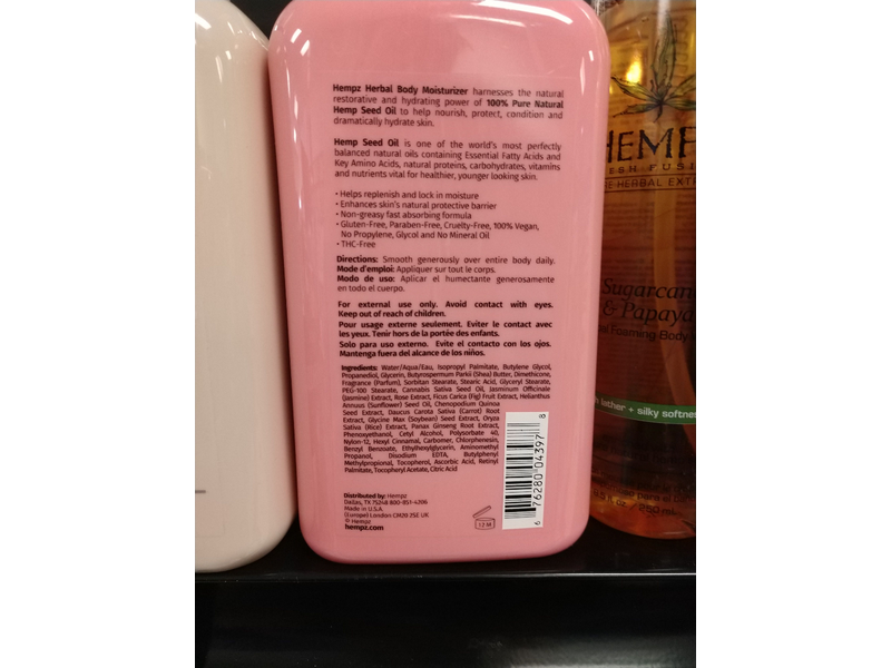 Hempz Beauty Sweet Jasmine & Rose Smoothing Herbal Body Moisturizer, 17 fl oz/500 mL