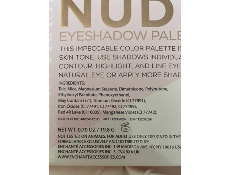 Ellen Tracy Eyeshadow Palette, Nude, 0.70 oz/19.8 g