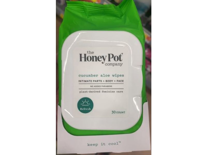 The Honey Pot Company Cucumber Aloe Wipes, 30 Count