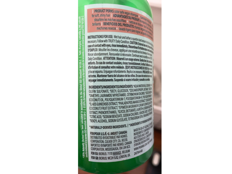 Pravana Truity Daily Cleanse Shampoo, 10 fl oz/296 mL