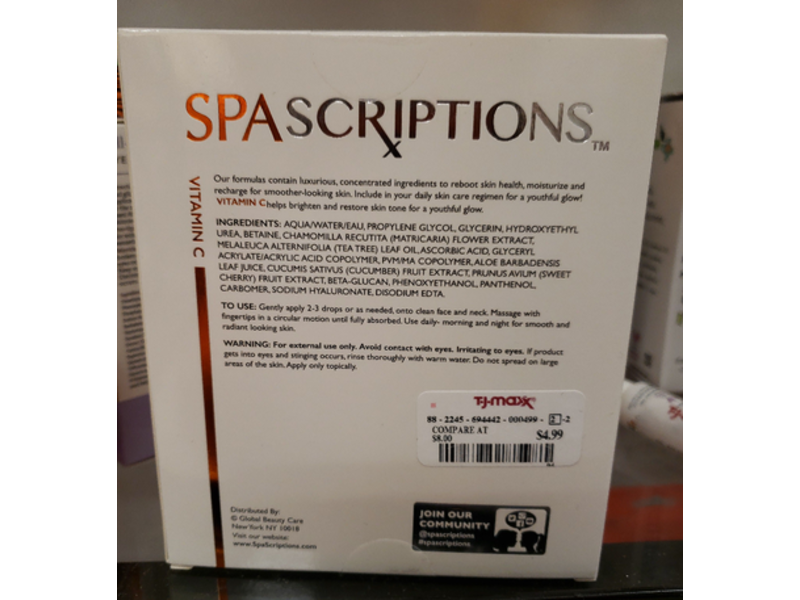 Spascriptions Facial Serum, Vitamin C, 1.7oz/50 mL