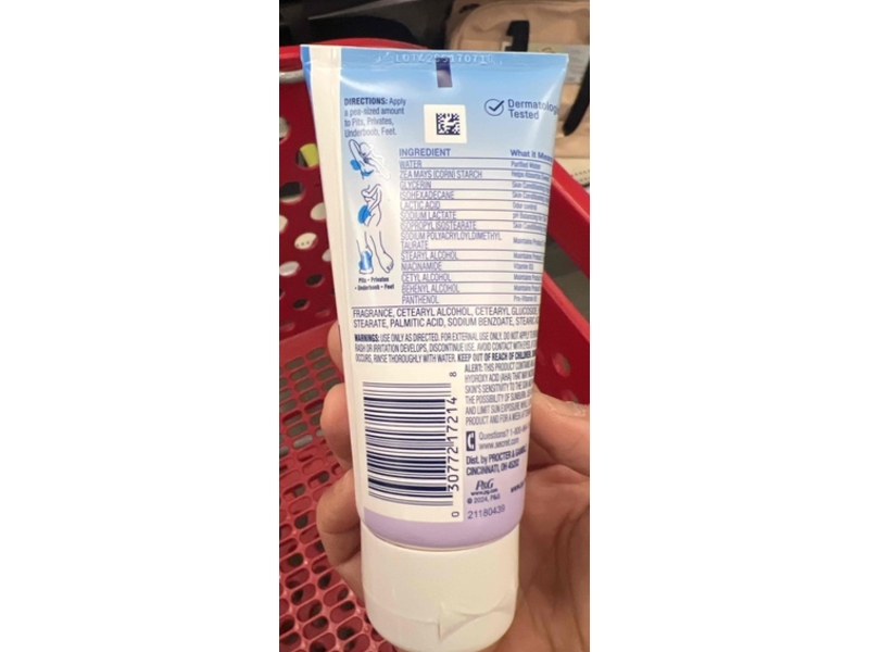 Secret Whole Body Sensitive Deodorant, Completely Clean Scent, 3.0 oz/85 g