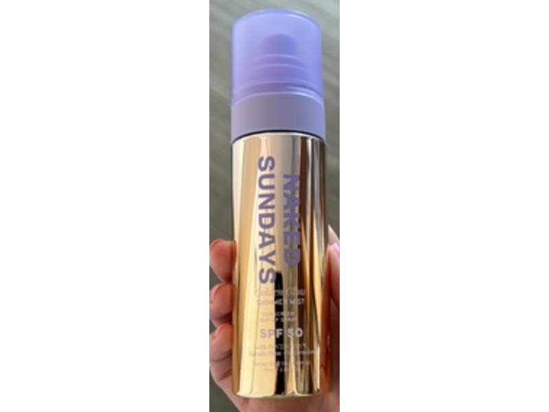 Naked Sundays Golden Glow Glitter Shimmer Mist Sunscreen Spray, SPF 50, 2.53 oz/75 mL