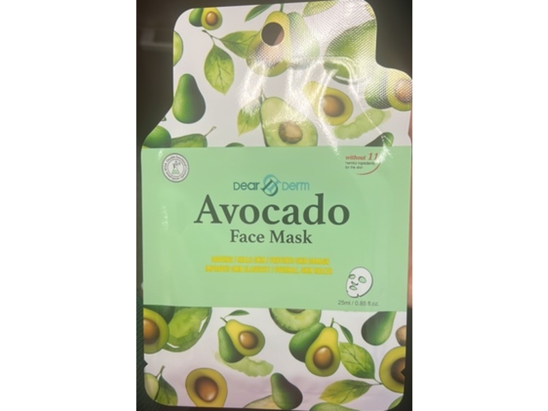 Dear Derm Face Mask, Avocado, 0.85 fl oz/25 mL