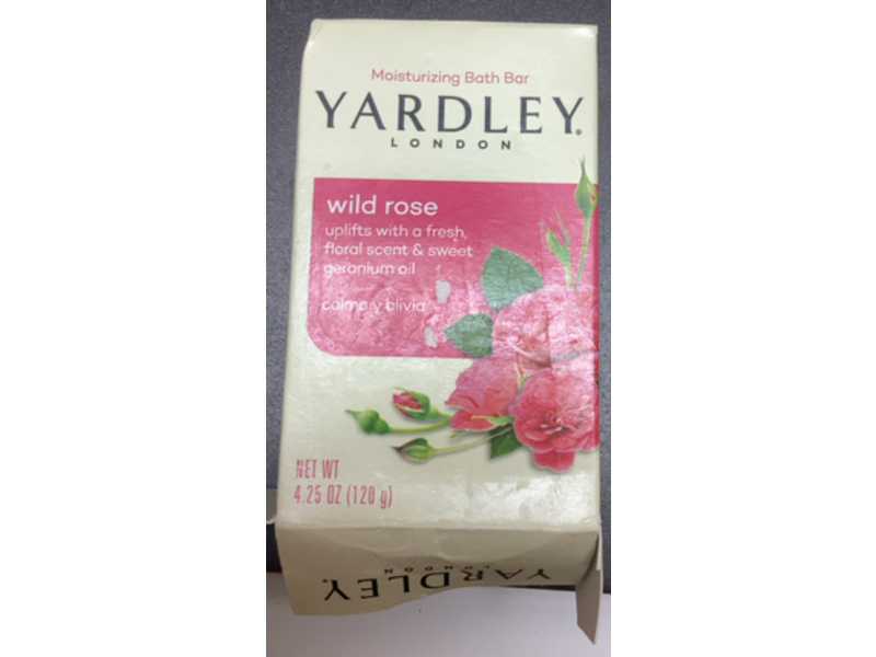 Yardley London Moisturizing Bath Bar, Wild Rose, 4.25 oz/120 g, Pack Of 4