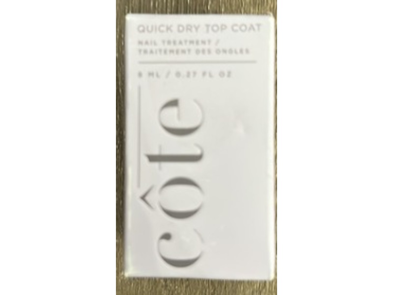 Cote Quick Dry Top Coat, 0.27 fl oz/8 mL