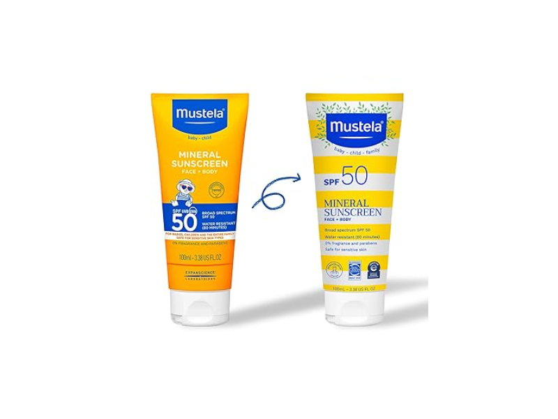 Mustela Mineral Sunscreen Lotion, SPF 50, 3.38 fl oz/100 mL