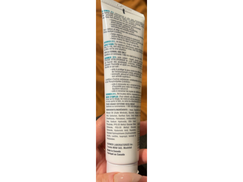 Dormer Cream 211 with High Molecular Weight & Hyaluronic Acid Complex, 3.7 fl oz/110 mL