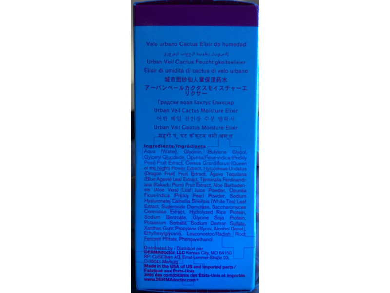DERMAdoctor Cactus Moisture Elixir, Urban Veil, 1.01 fl oz/30 mL