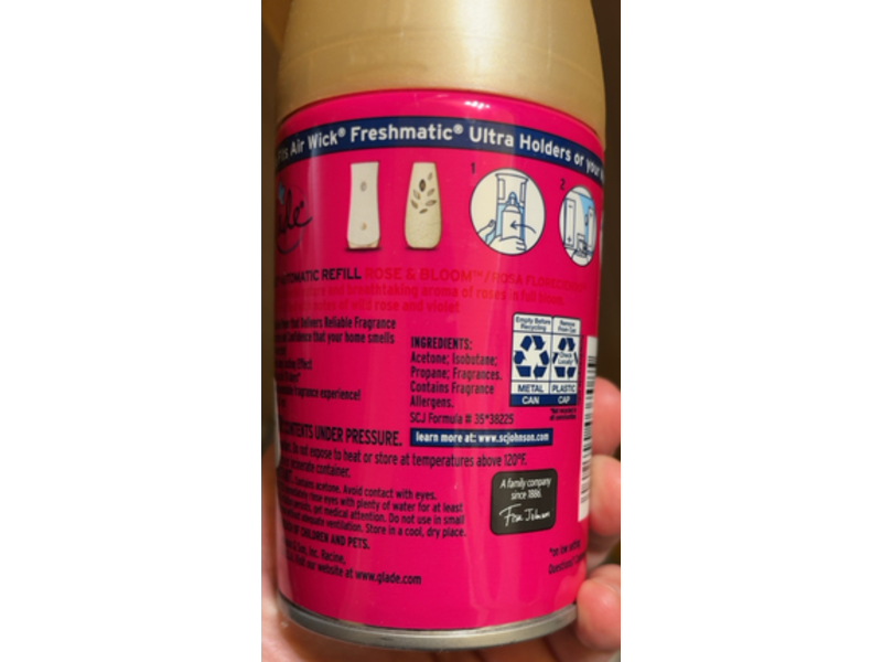 Glade Rose & Bloom Automatic Spray Refill, Wild Rose & Violet, 6.2 oz/175 g