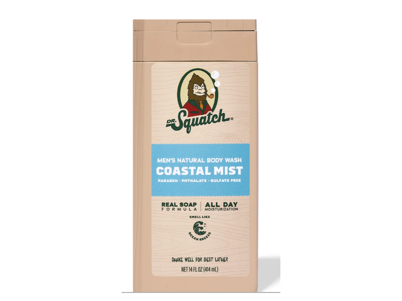 Dr.Squatch Men's Natural Body Wash, Coastal Mist, 14 fl oz/414 mL
