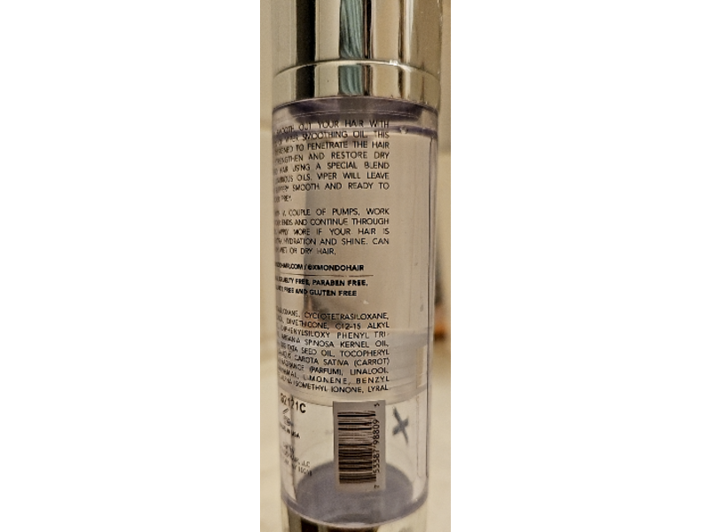 Xmondo Hair Viper Smoothing Oil, 1.7 fl oz/50 mL