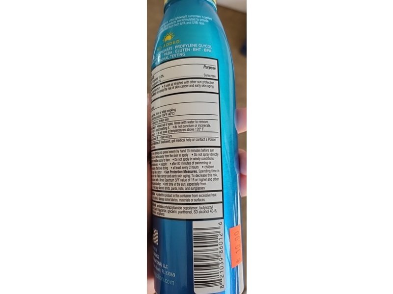 Ocean Potion Sport Sunscreen Spray, SPF 50, Fragrance Free, 5.5 fl oz/156 g