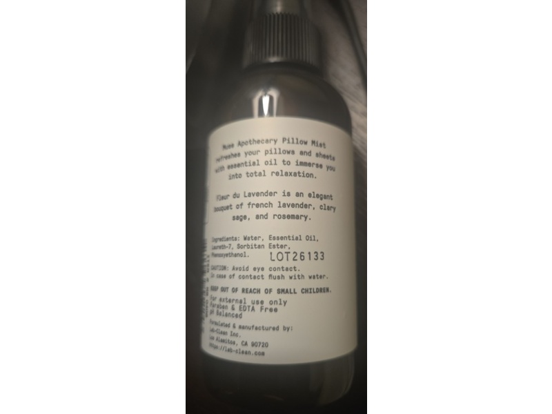 Muse Apothecary Pillow Ritual Calming Pillow Mist, Fleur Du Lavender, 4 fl oz/118 mL