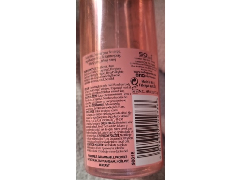 So…? Unique Body Mist, Sweet Pea, 5.1 fl oz/150 mL