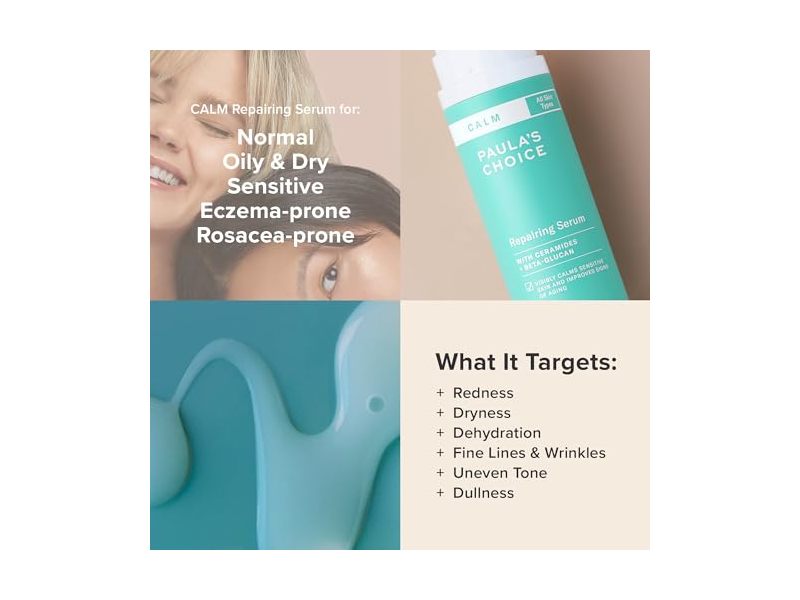 Paula’s Choice CALM Repairing Serum for Sensitive Skin, All Skin Types, 1 Fl Oz