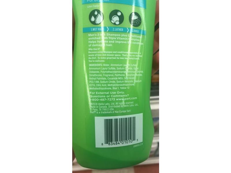 Pert The Original 2 in 1 Shampoo & Conditioner, Hydrating, 13.5 fl oz/400 mL, Pack Of 6