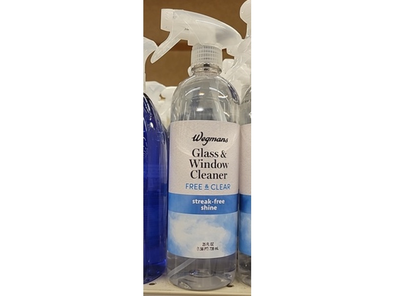 Wegmans Glass & Window Cleaner, Free & Clear, 25 fl oz/739 mL