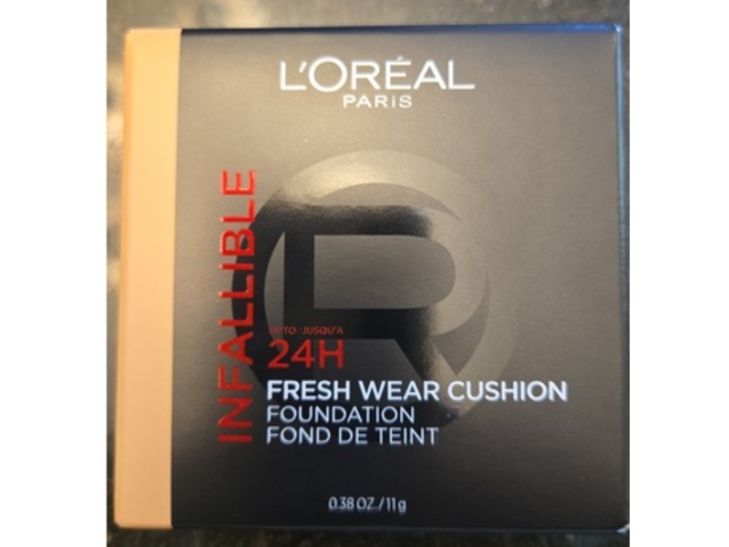 L'Oreal Paris Infallible 24H Fresh Wear Cushion Foundation, 100 Neutral, 0.38 oz/11 g