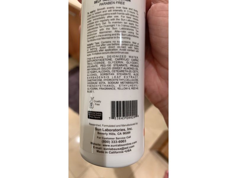 Sun Laboratories Sunless Tanning Lotion Tan Overnight 8 fl oz Medium to Dark Tan for All Skin Types