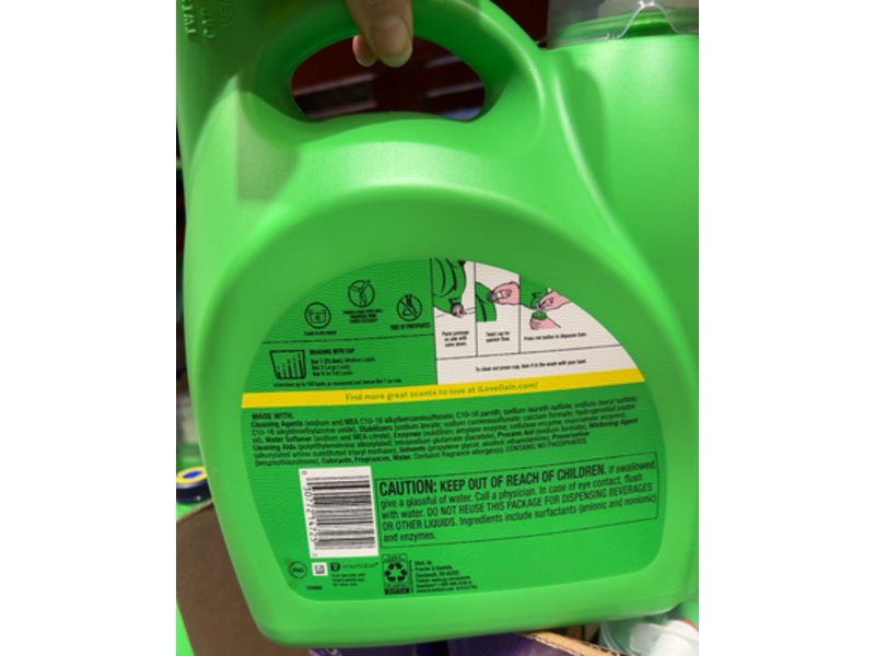 Gain +Oxi Liquid Laundry Detergent, Moonlight Breeze, 159 Loads ,170 fl oz/5.02 L