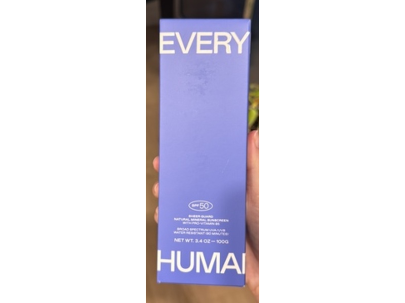 Everyday Humans Sheer Guard Natural Mineral Sunscreen, SPF 50, 3.4 oz/100 g